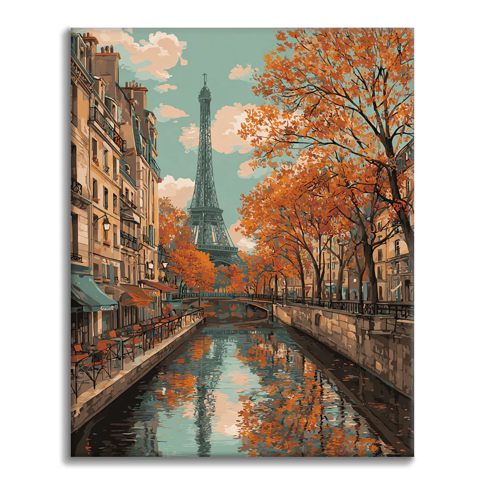 Eiffel Tower in Autumn - Paint by Numbers