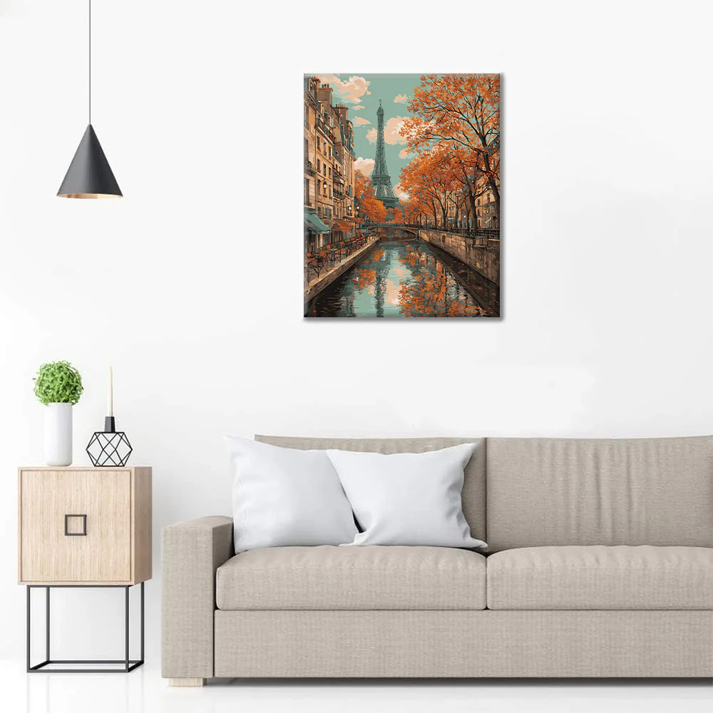 Eiffel Tower in Autumn - Paint by Numbers - Image 3