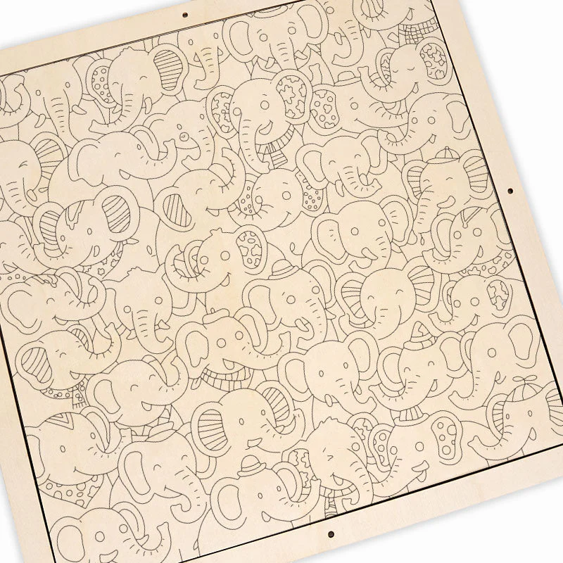 Elephant Party - Wooden Coloring Puzzle - Image 5