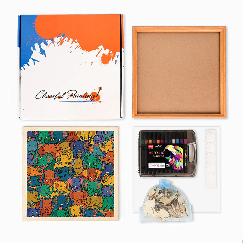 Elephant Party - Wooden Coloring Puzzle - Image 7