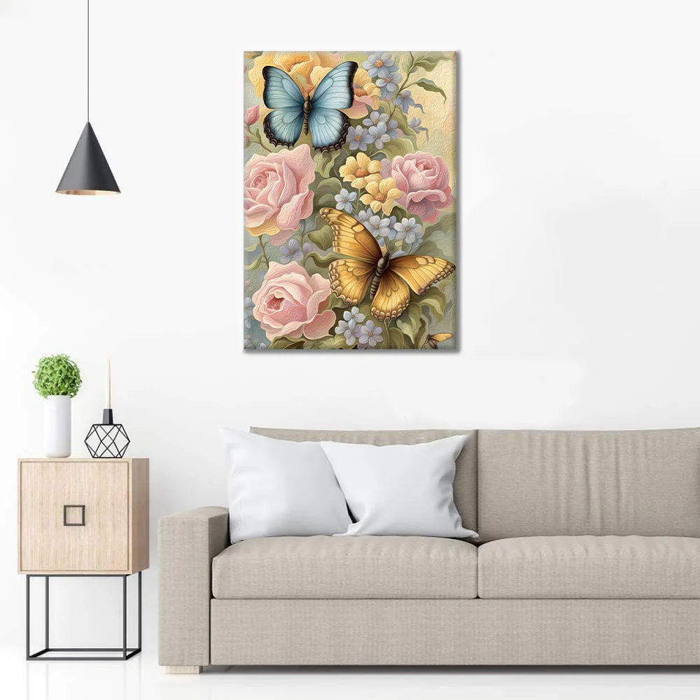 Flowers Butterflies - Paint by Numbers - Image 3