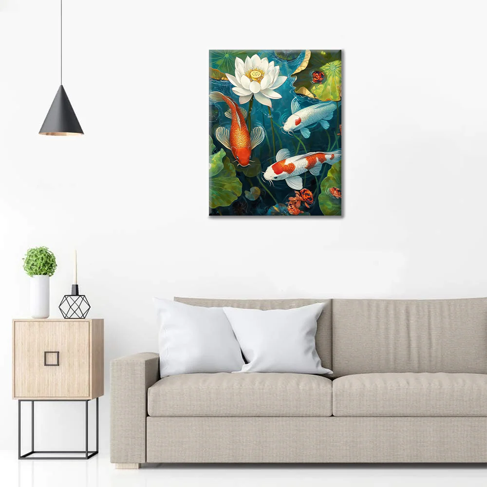 Koi in the Pond - Paint by Numbers - Image 3