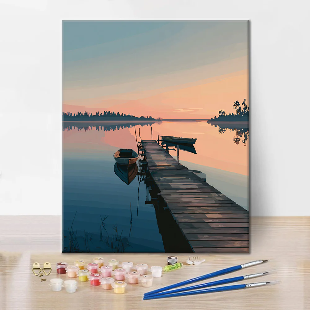 Lake pier - Paint by Numbers - Image 2
