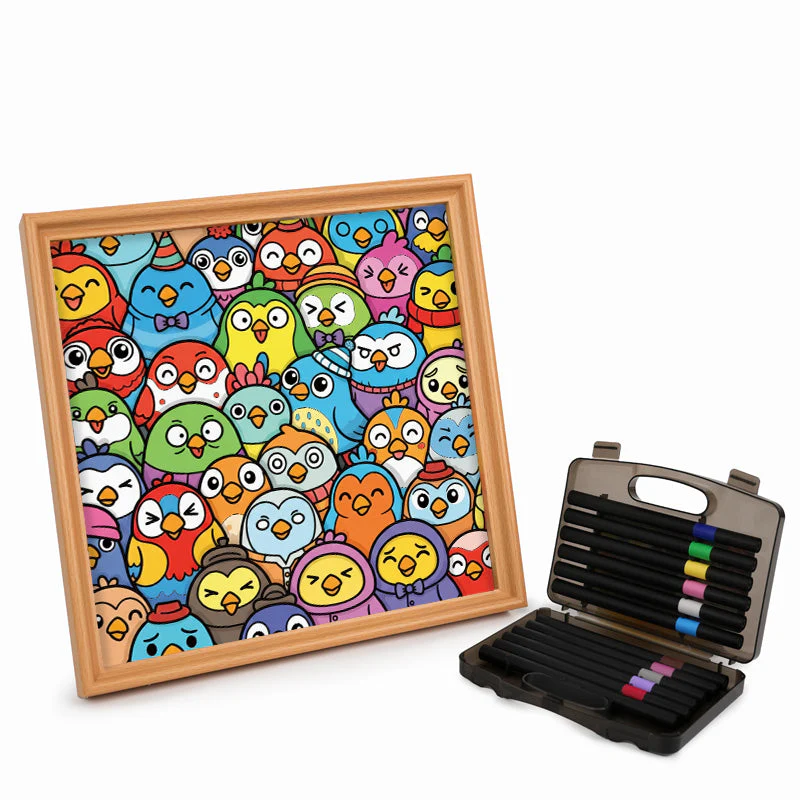Little Birds - Wooden Coloring Puzzle - Image 3