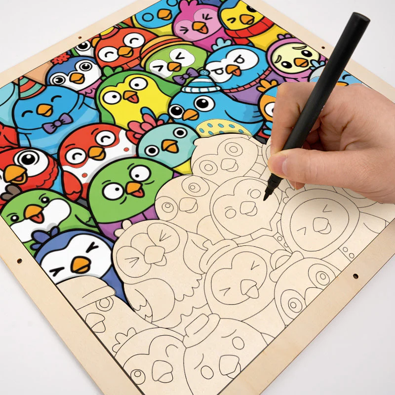 Little Birds - Wooden Coloring Puzzle - Image 6