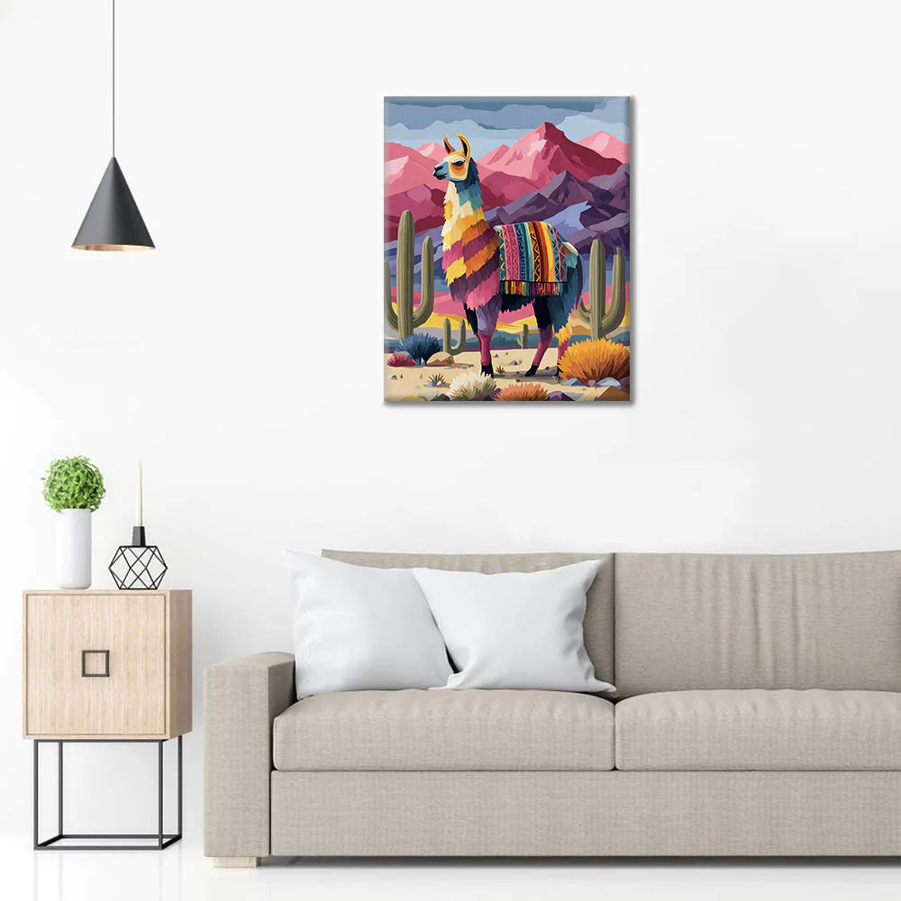 Llama Wearing - Paint by Numbers - Image 3