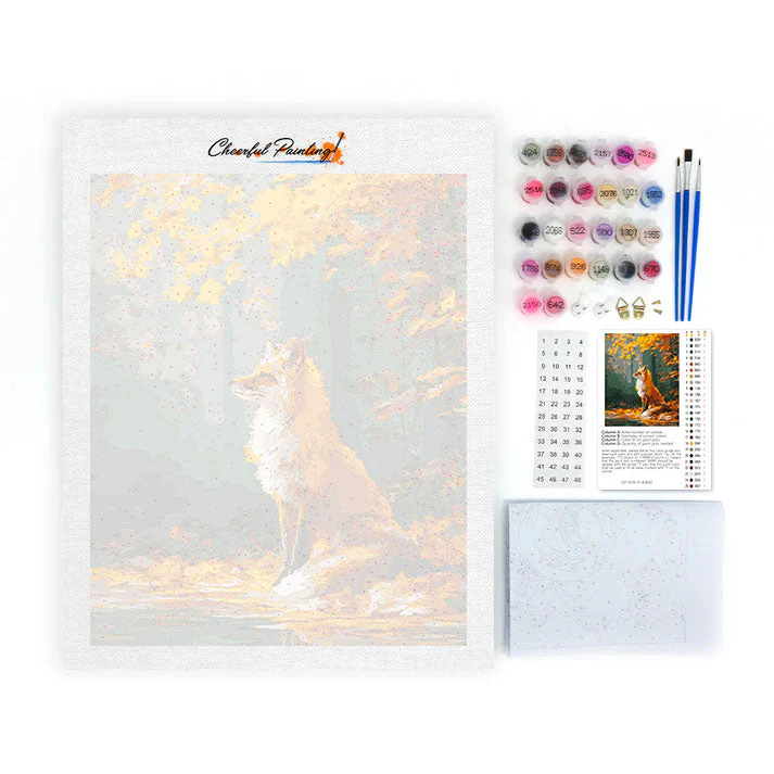 Maple Leaves and Fox - Paint by Numbers - Image 4
