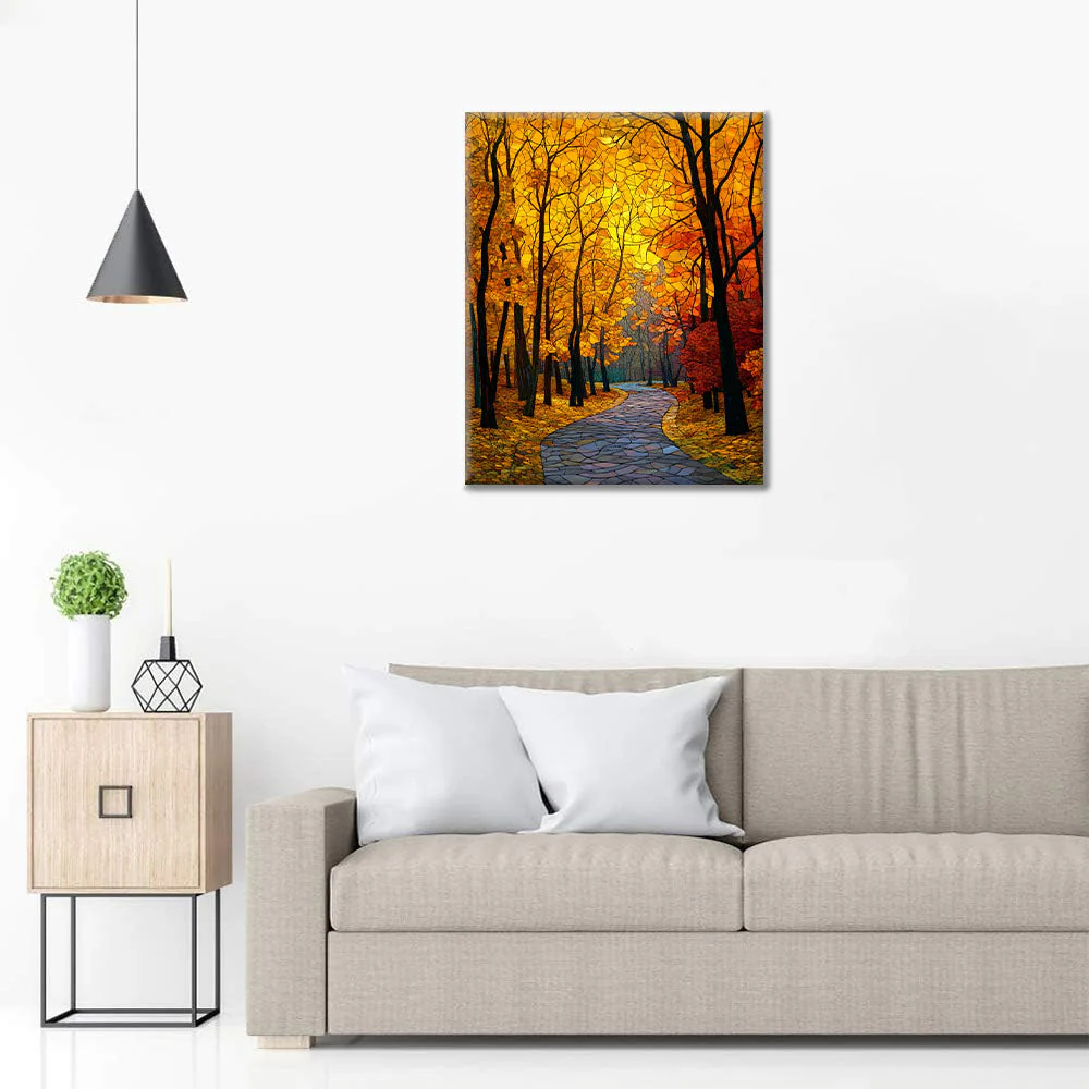 Mosaic Autumn Avenue - Paint by Numbers - Image 3