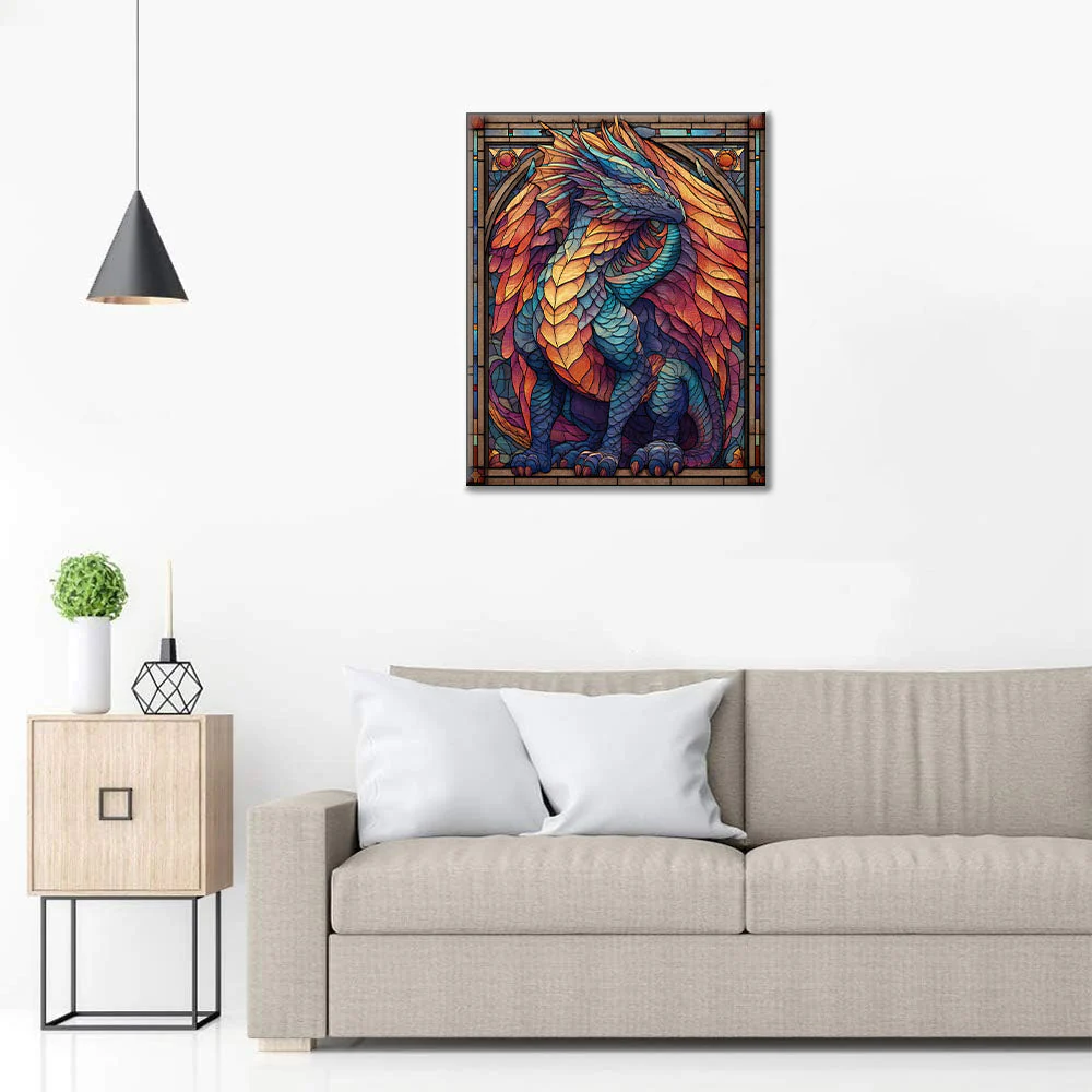 Mosaic Frost Dragon - Paint by Numbers - Image 3