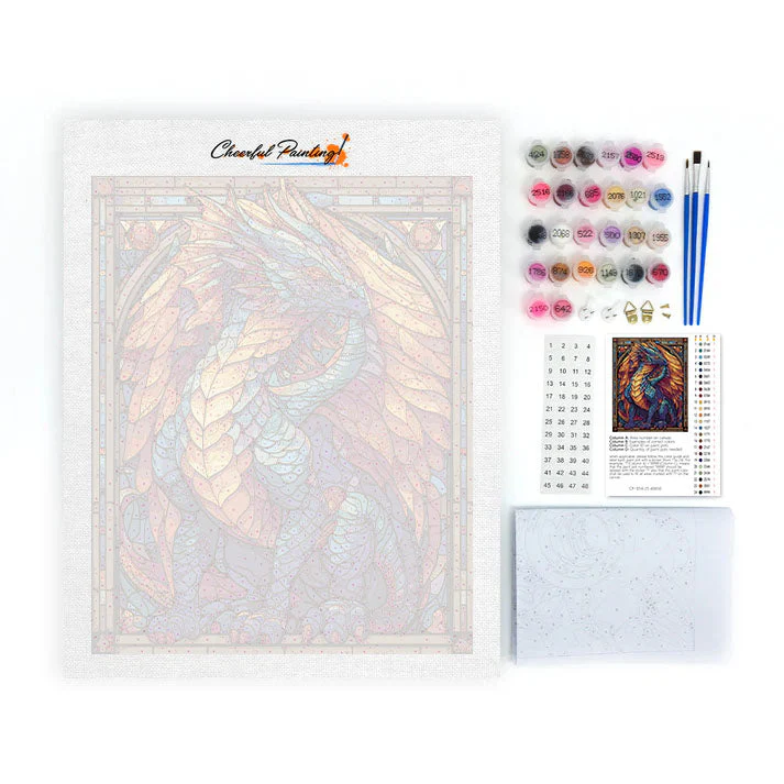 Mosaic Frost Dragon - Paint by Numbers - Image 4