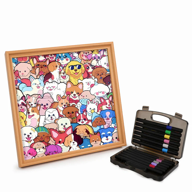 Pet Party - Wooden Coloring Puzzle - Image 3