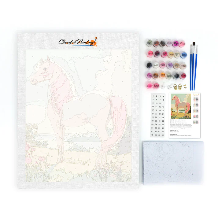 Pink Horse Gazing at the Horizon - Paint by Numbers - Image 4