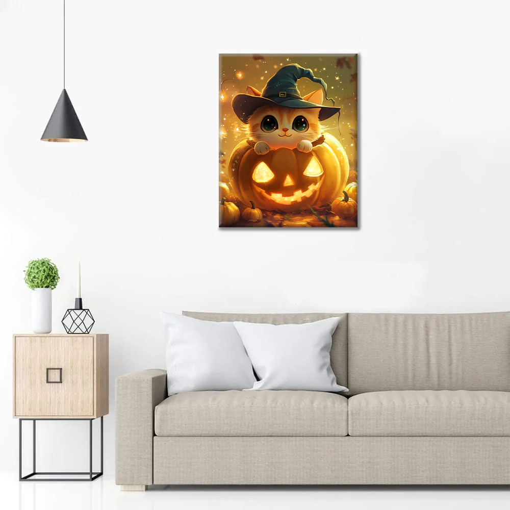 Pumpkin Kitty - Paint by Numbers - Image 3