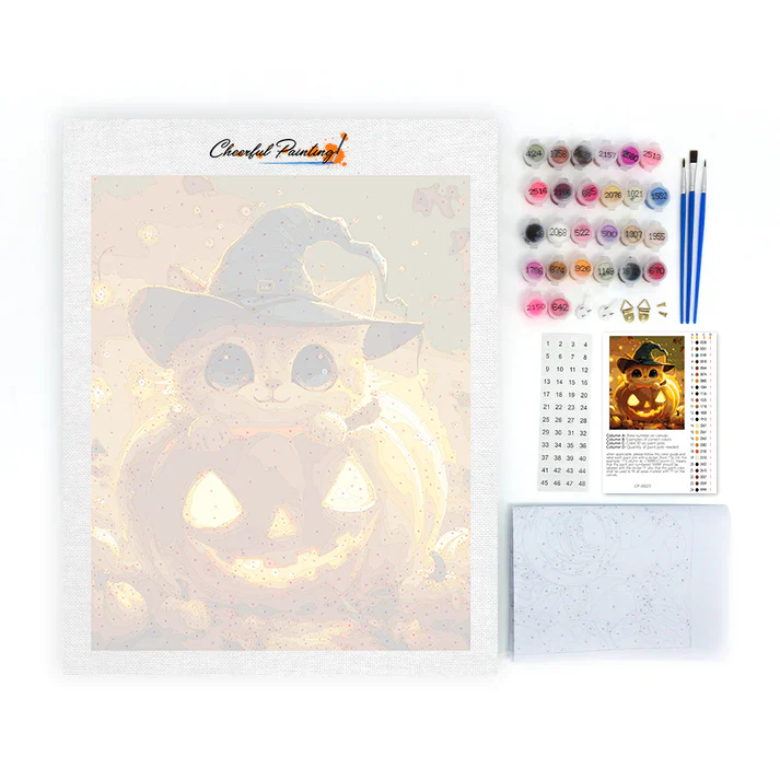 Pumpkin Kitty - Paint by Numbers - Image 4