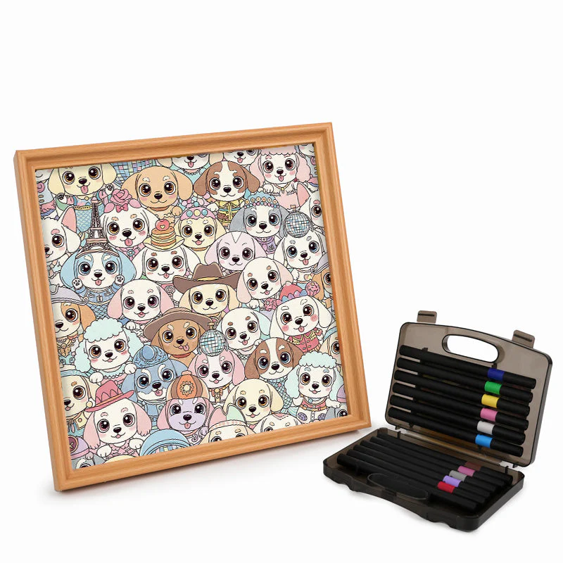 puppy - Wooden Coloring Puzzle - Image 3