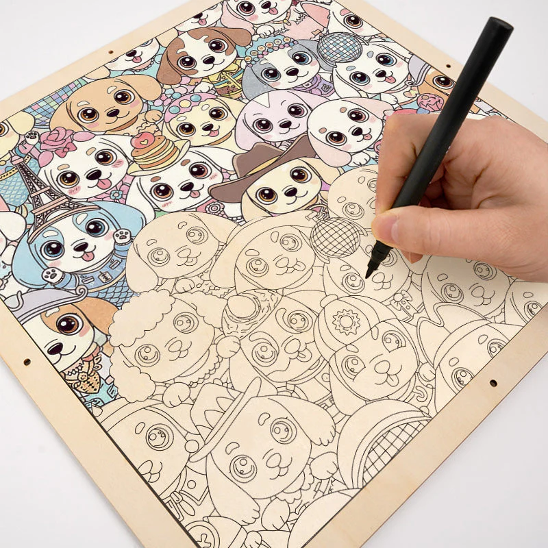 puppy - Wooden Coloring Puzzle - Image 6