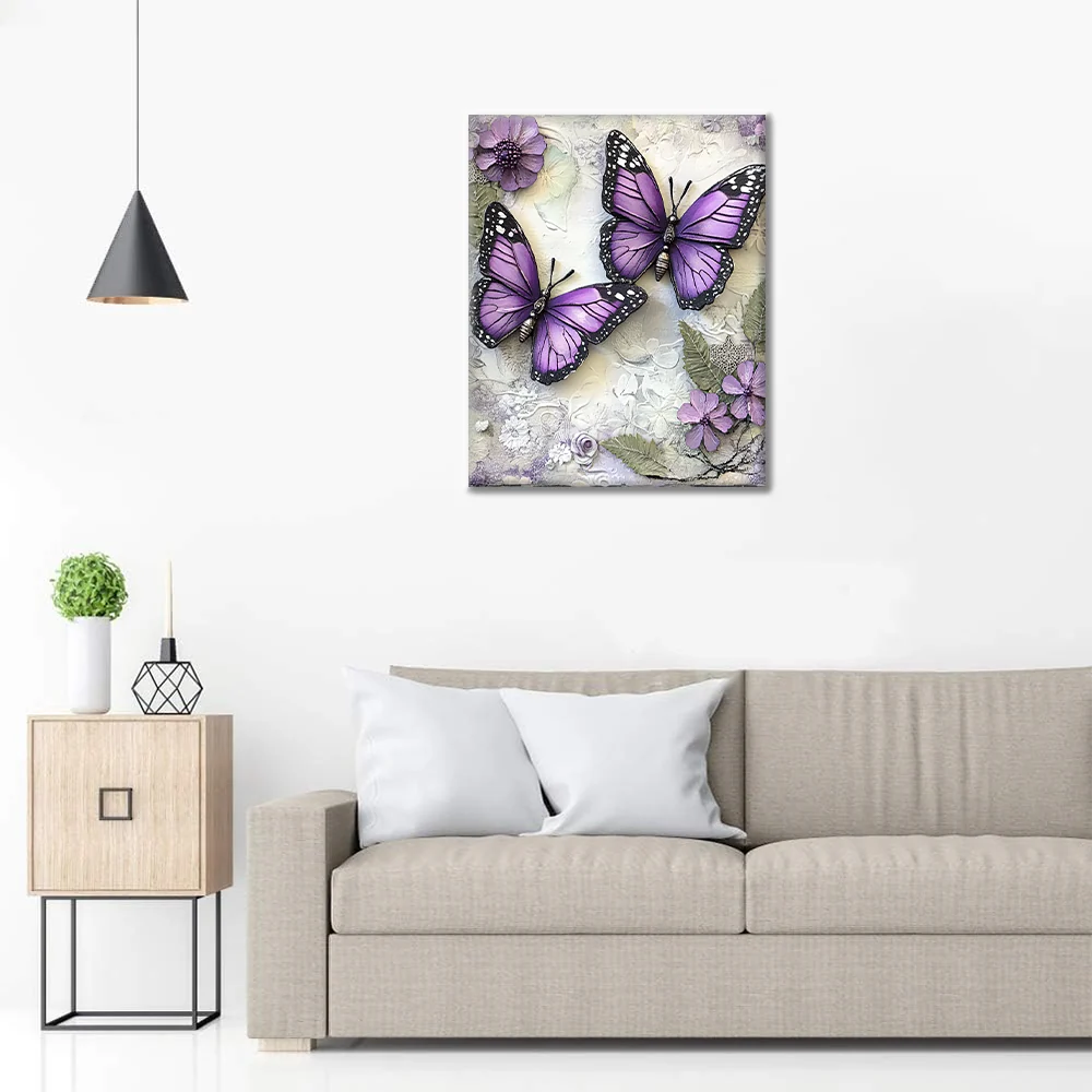 Purple Butterfly - Paint by Numbers - Image 3