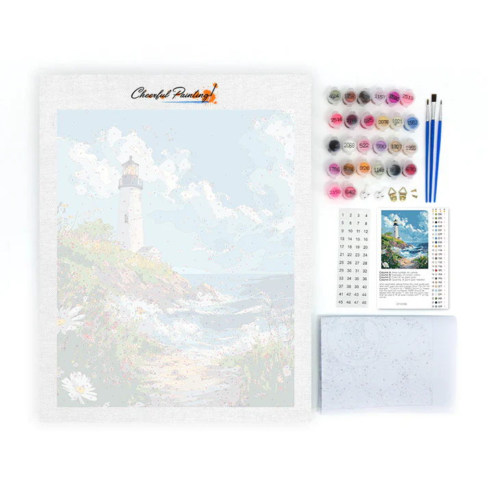 Raging Sea with Lighthouse - Paint by Numbers - Image 4