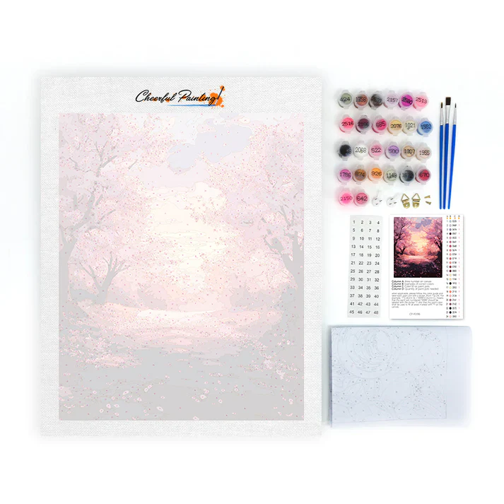 Sakura Walkway - Paint by Numbers - Image 4