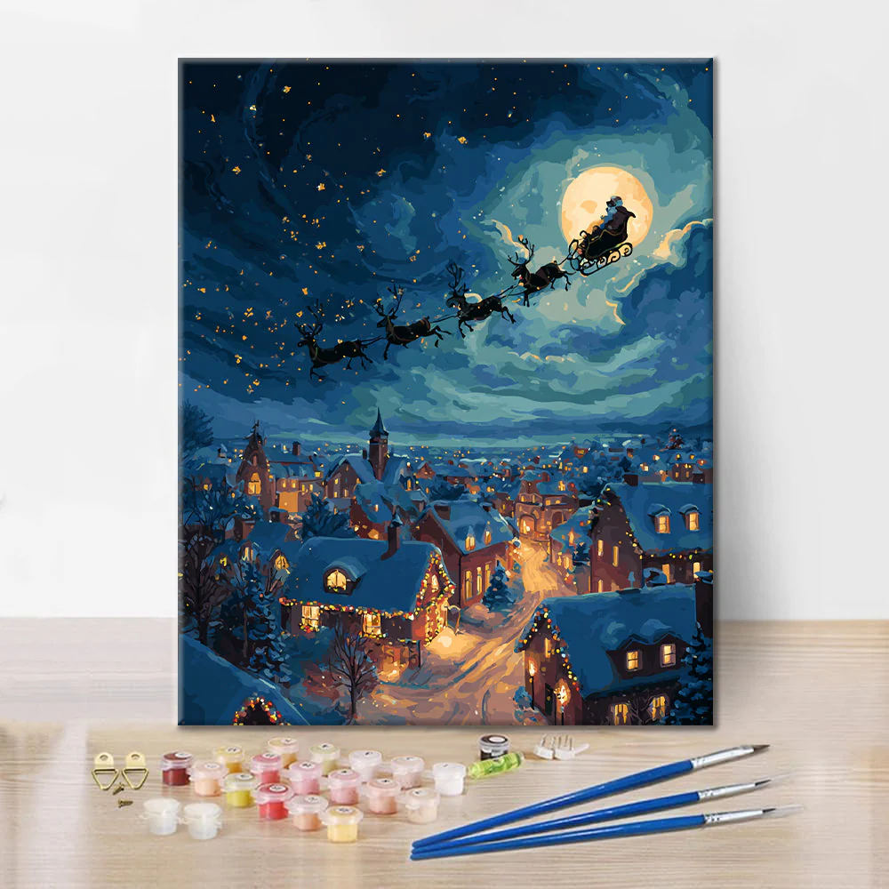 Santa Claus giving gifts - Paint by Numbers - Image 2