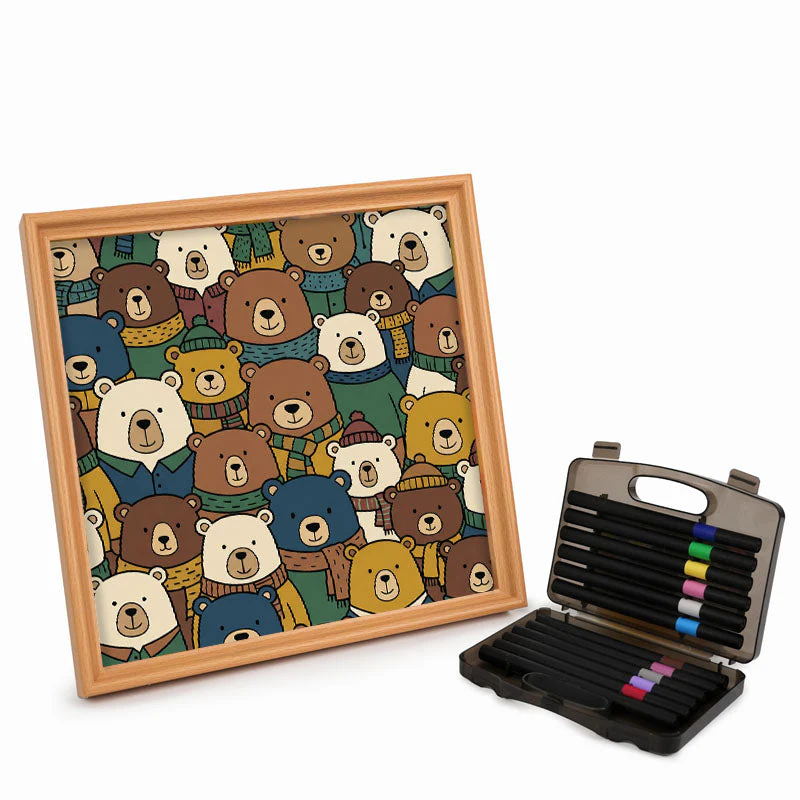 Scarf Bears - Wooden Coloring Puzzle - Image 3
