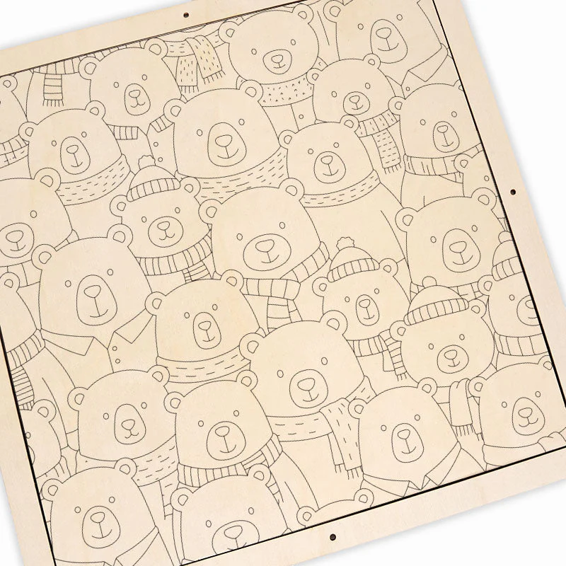 Scarf Bears - Wooden Coloring Puzzle - Image 5
