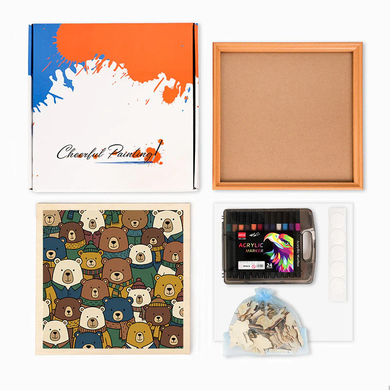 Scarf Bears - Wooden Coloring Puzzle - Image 7