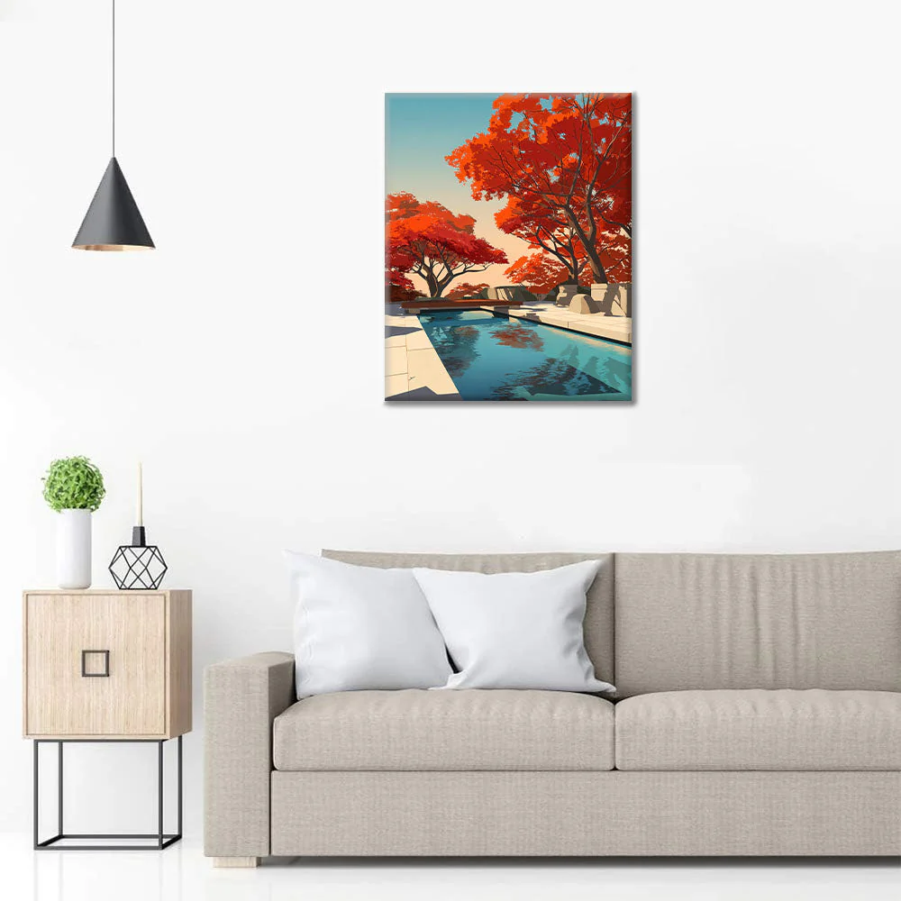 Serene Autumn Reflections - Paint by Numbers - Image 3