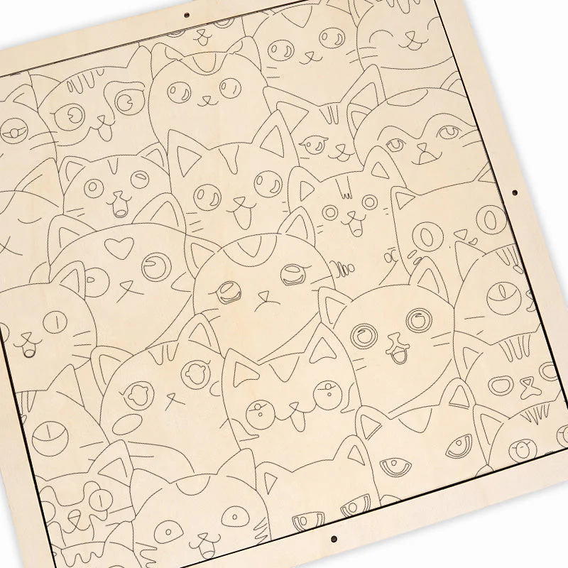 Silly Kitties - Wooden Coloring Puzzle - Image 5