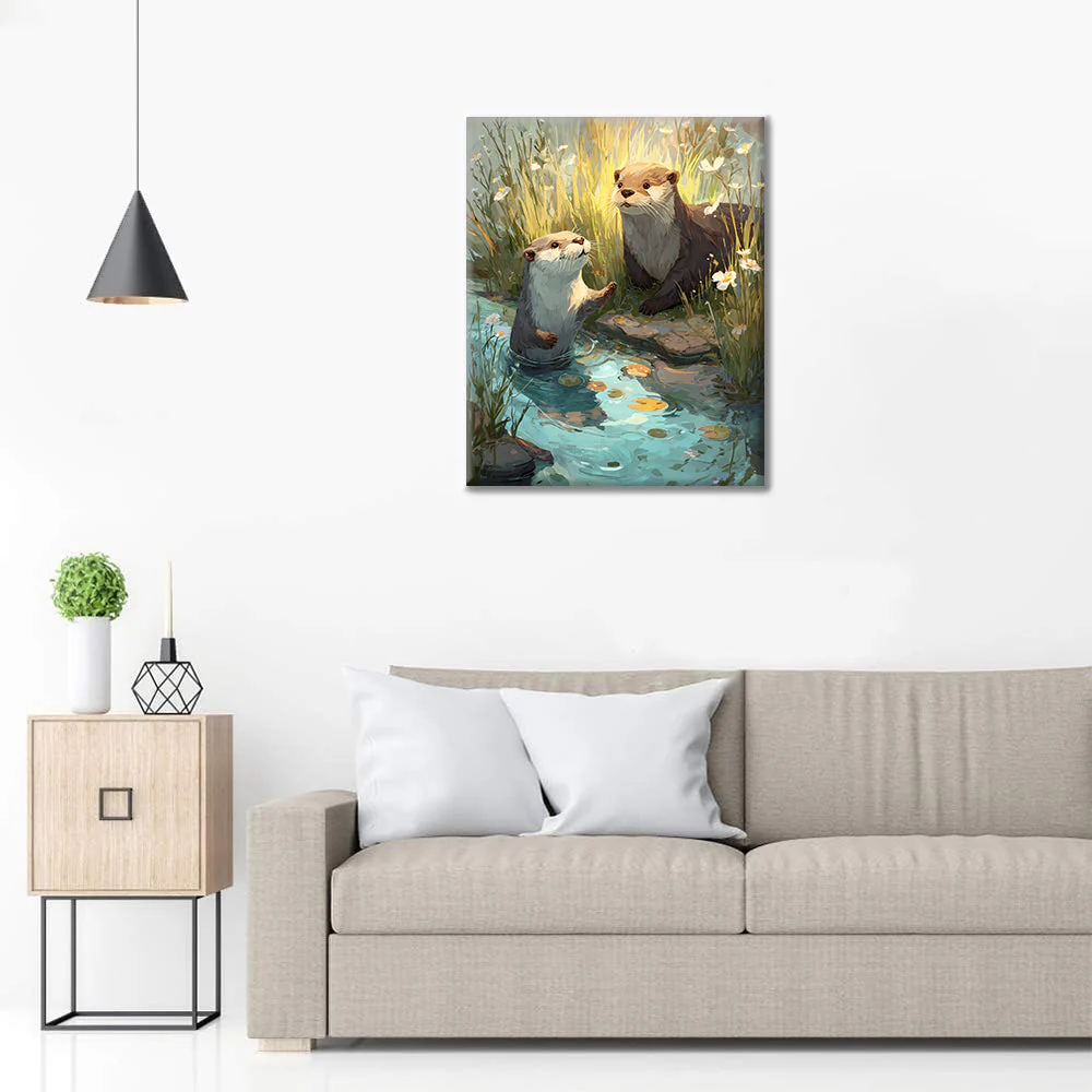 Spring Otter - Paint by Numbers - Image 3