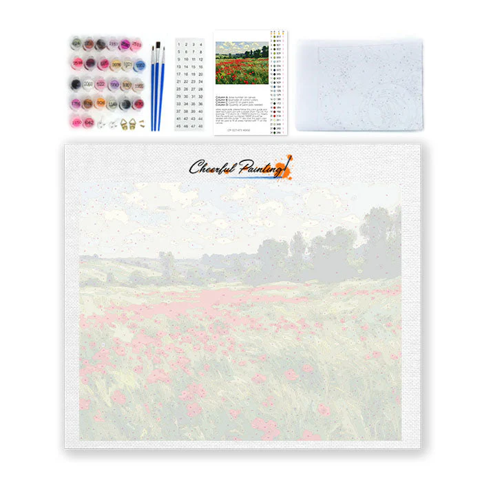 Summer Poppy Field - Paint by Numbers - Image 4