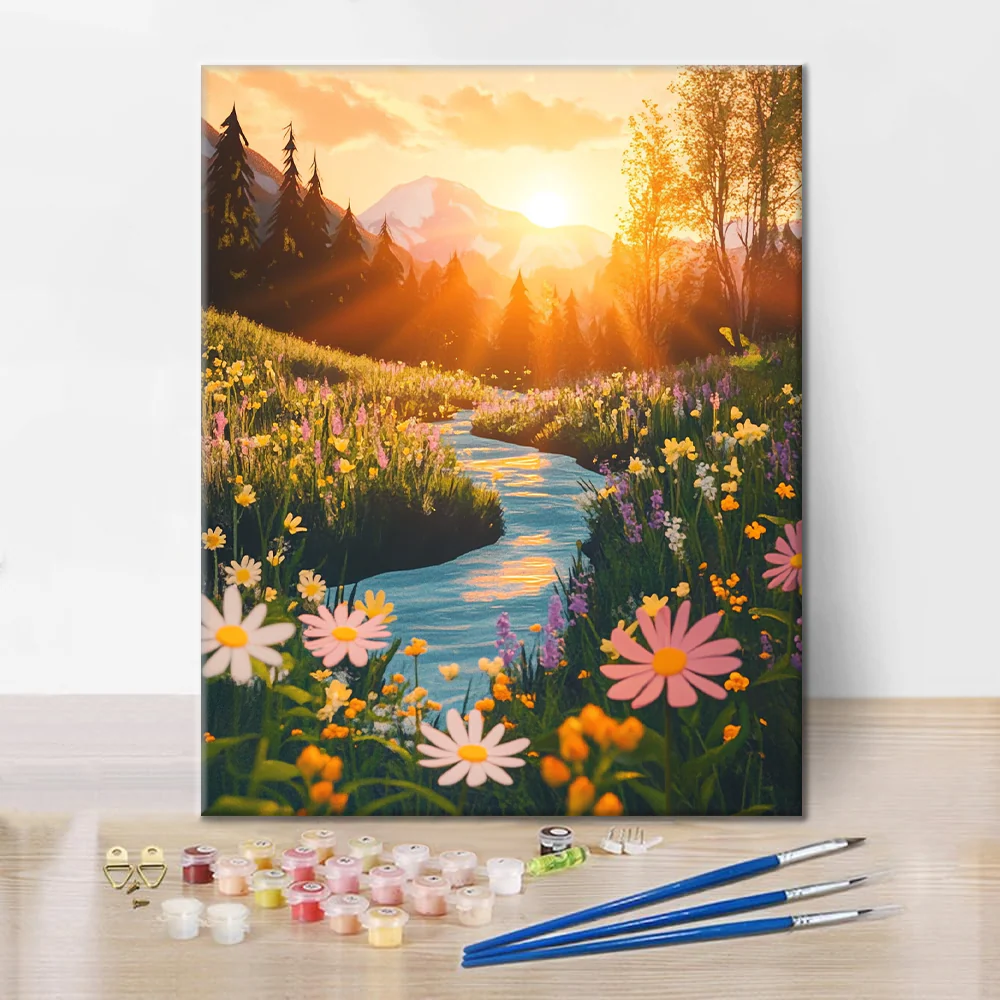 Sunset Valley - Paint by Numbers - Image 2