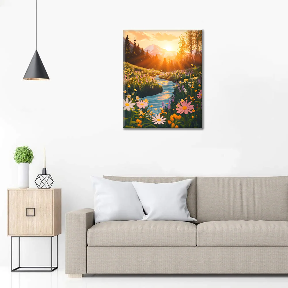 Sunset Valley - Paint by Numbers - Image 3