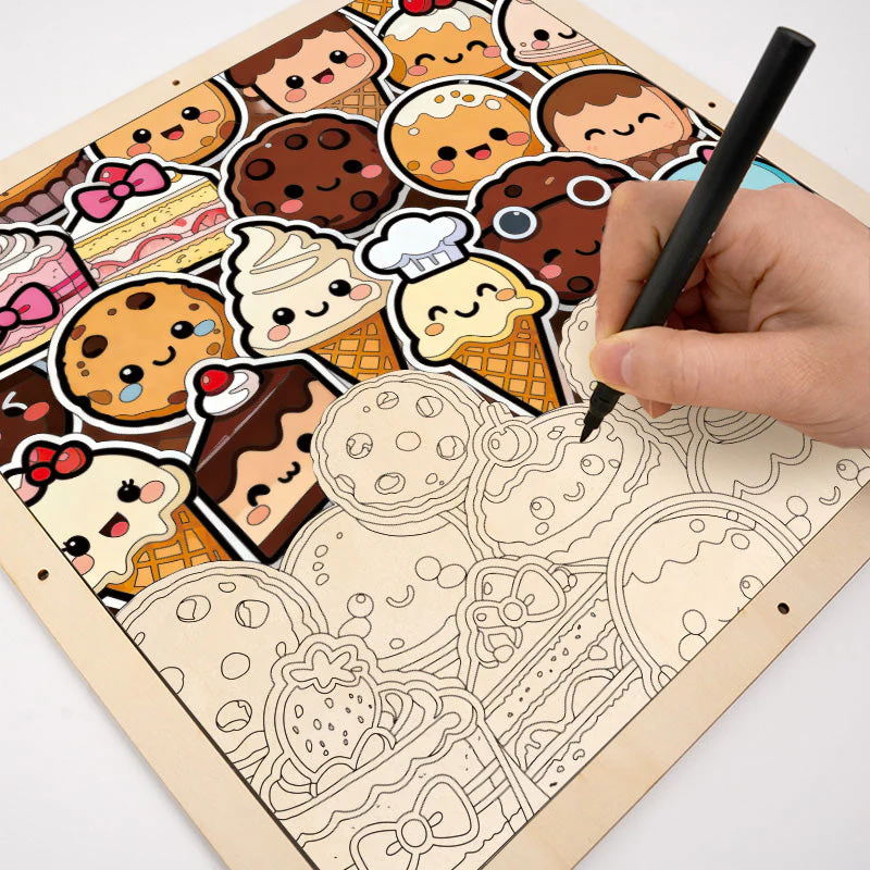 Sweet Treats - Wooden Coloring Puzzle - Image 6