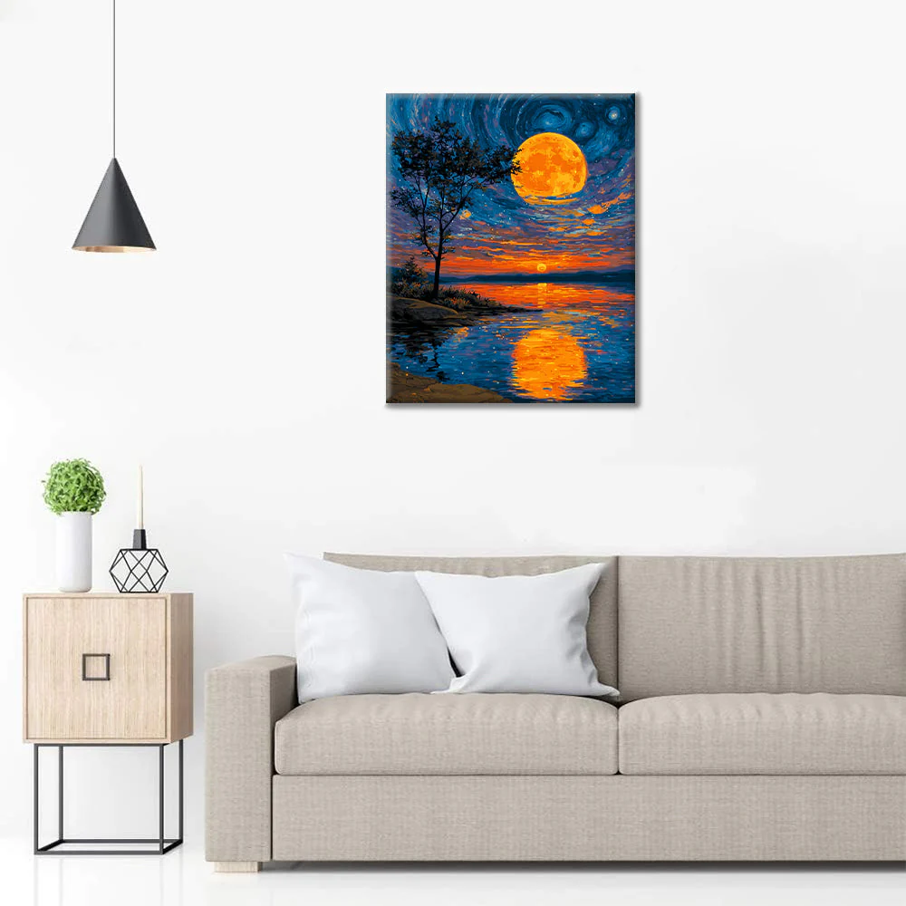 The moon in the lake - Paint by Numbers - Image 3
