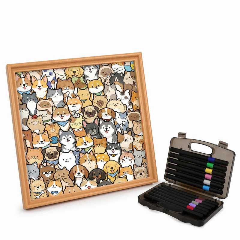 Tiny Puppy World - Wooden Coloring Puzzle - Image 3