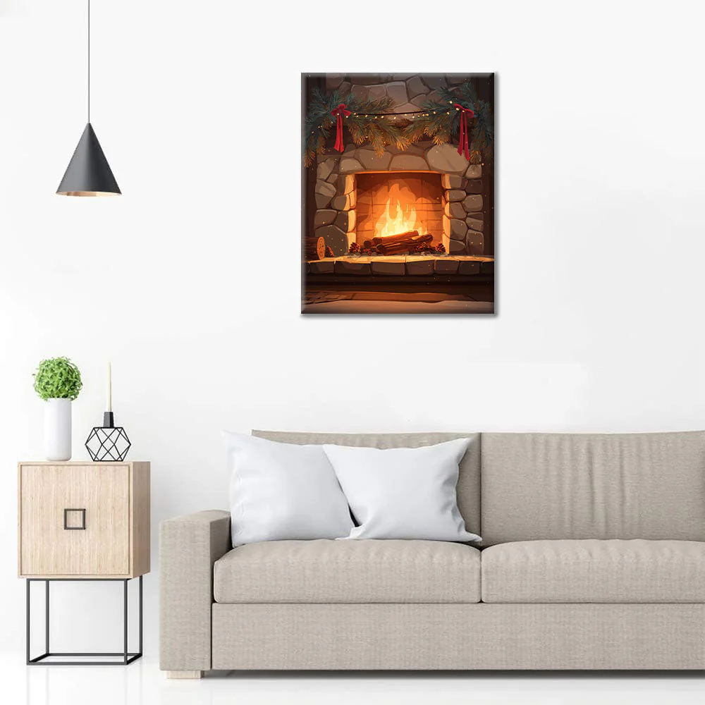 Warm Fireplace - Paint by Numbers - Image 3