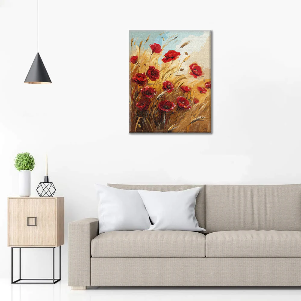 Wheat Field and Flowers - Paint by Numbers - Image 3