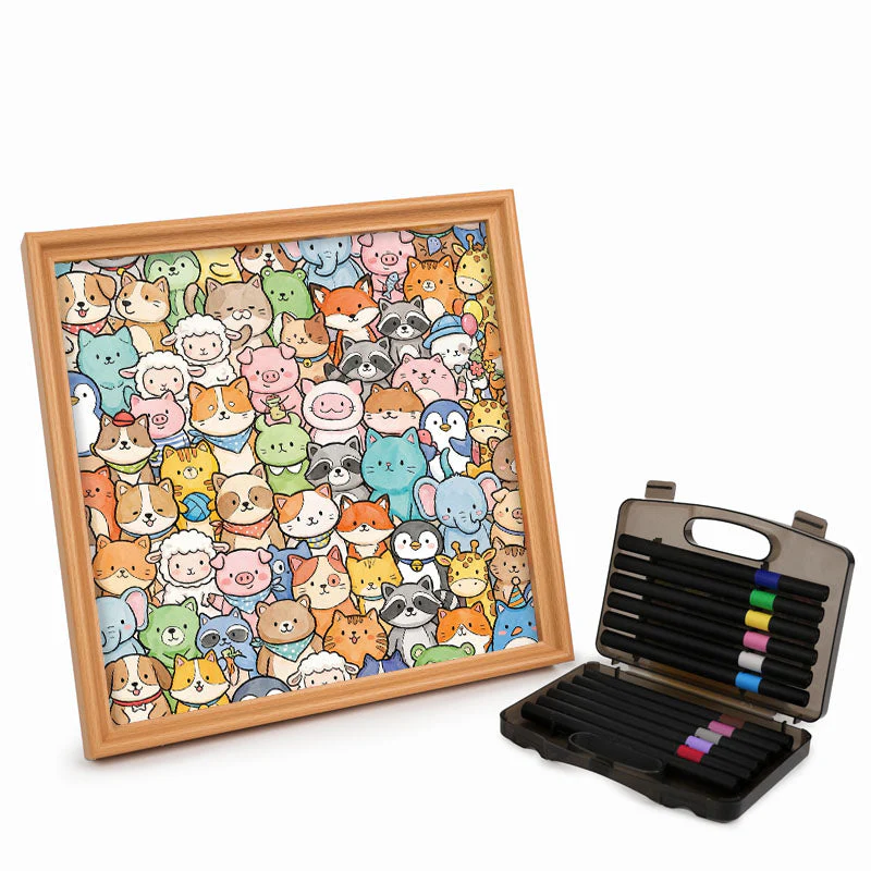 Whimsical Animals - Wooden Coloring Puzzle - Image 3