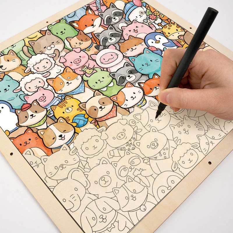 Whimsical Animals - Wooden Coloring Puzzle - Image 6