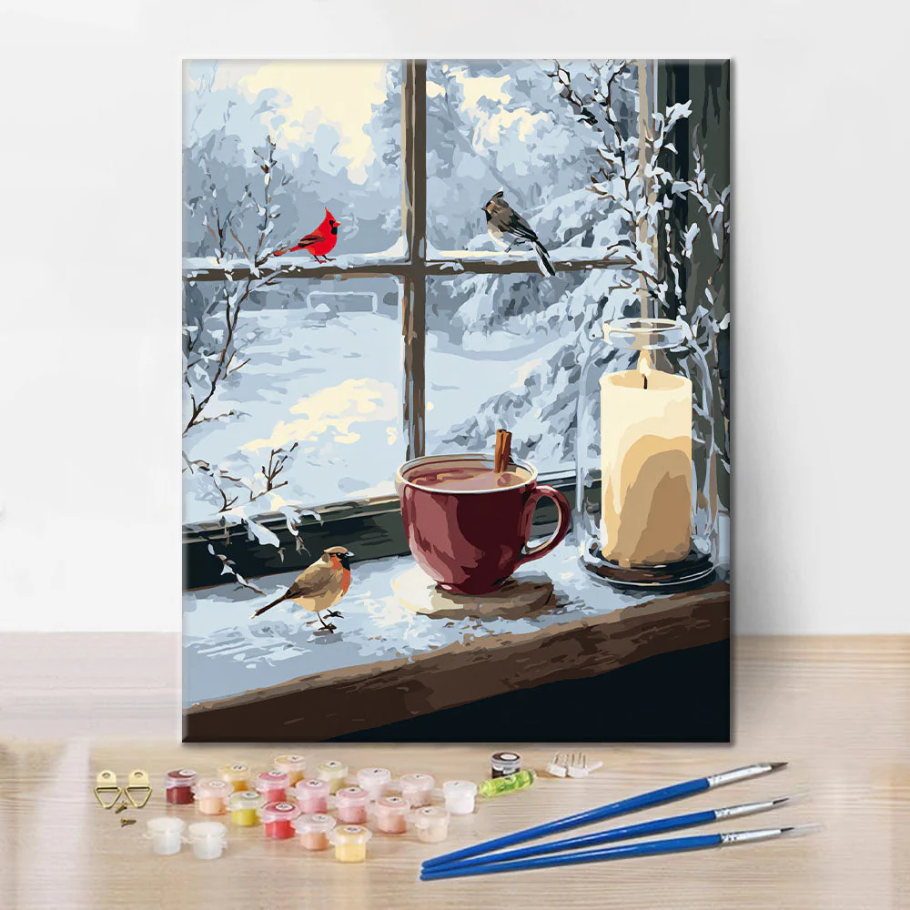 Winter Window Scene - Paint by Numbers - Image 2