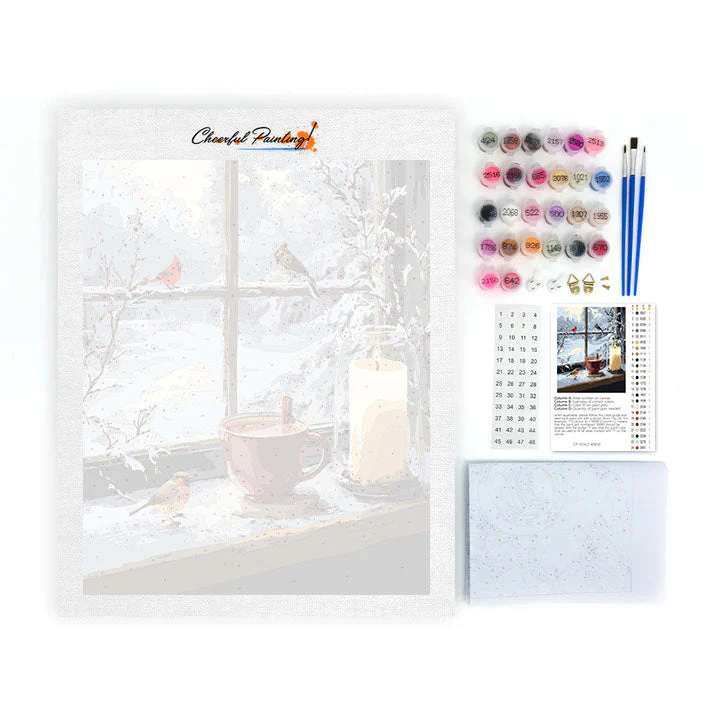 Winter Window Scene - Paint by Numbers - Image 4